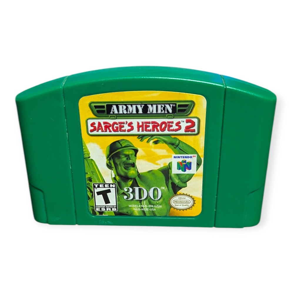 Army Men Sarges Heroes 2 Nintendo 64 N64 Green Cartridge NUS-006 USA Game Only